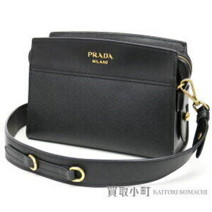 Prada Esplanade Bag Saffiano City Calf Leather Logo Black Shoulder Bag